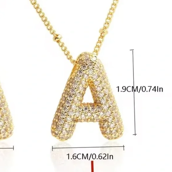 Anthropologe “A” diamond Gold Initial Pendant Necklace - Picture 3 of 11